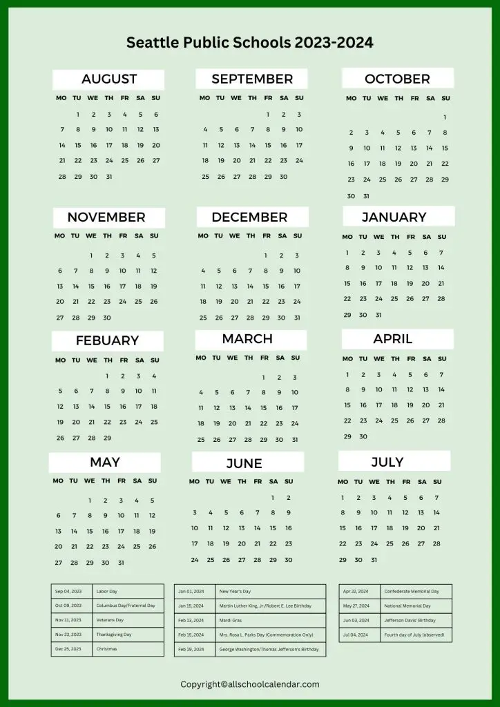 Seattle Public Schools Calendar And Login 20232024 (SPS)